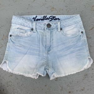Light wash jean shorts
